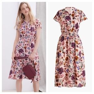 J. Crew / Short-sleeve midi dress Dutch Floral Pink xs